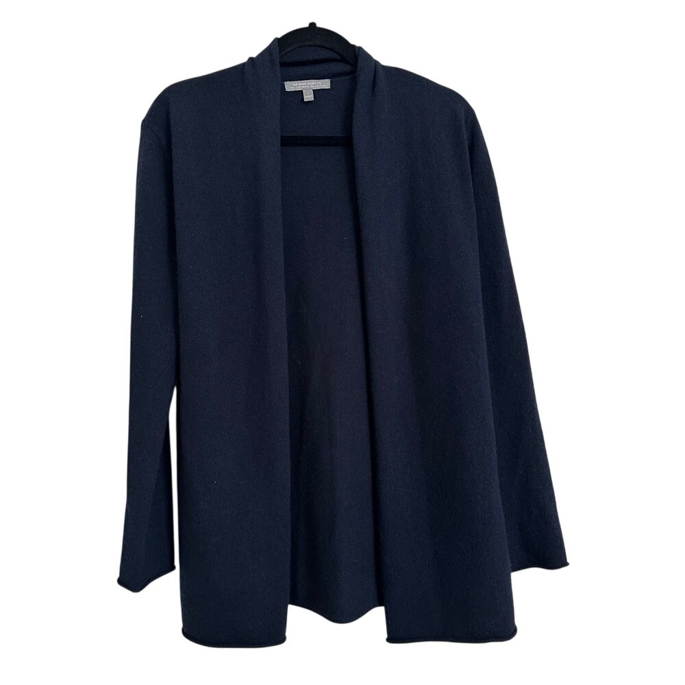 Neiman Marcus Cashmere Open Front Cardigan Sweater Navy L
